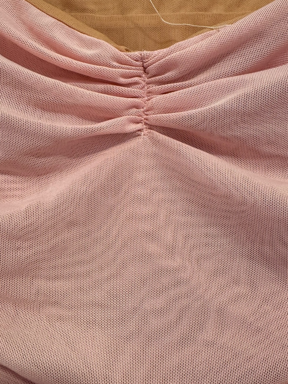 🆕 SEROYA Kylie Mesh Pink Ruched Midi Dress - L - Picture 8 of 13